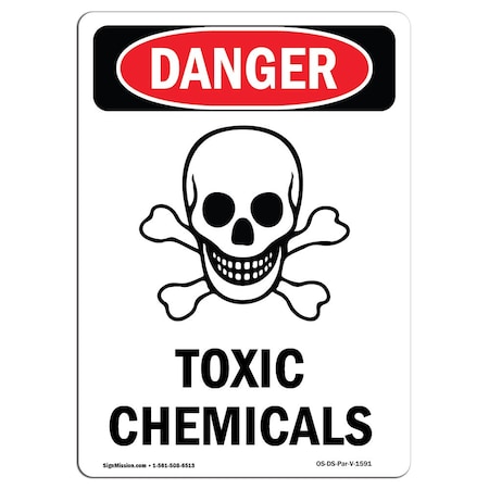 Signmission Safety Sign, OSHA Danger, 14" Height, Aluminum, Toxic Chemicals, Portrait OS-DS-A-1014-V-1591